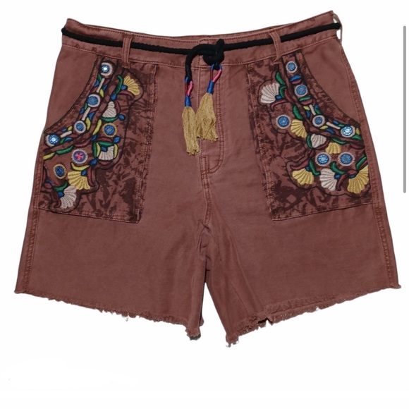 Free People boho Embroidered shorts,  sz 12 - Picture 5 of 9